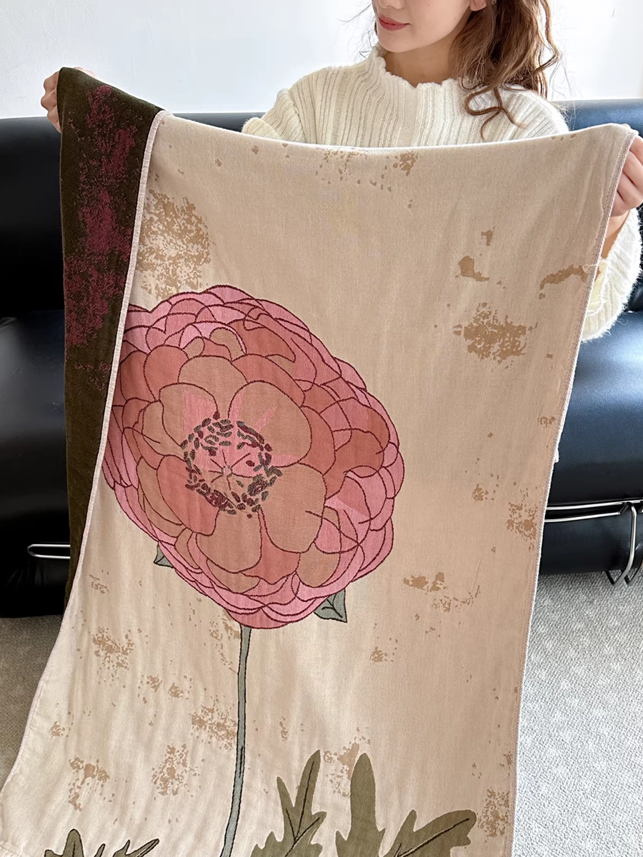 Flower Ultra Soft Gauze Cotton Bath Towel