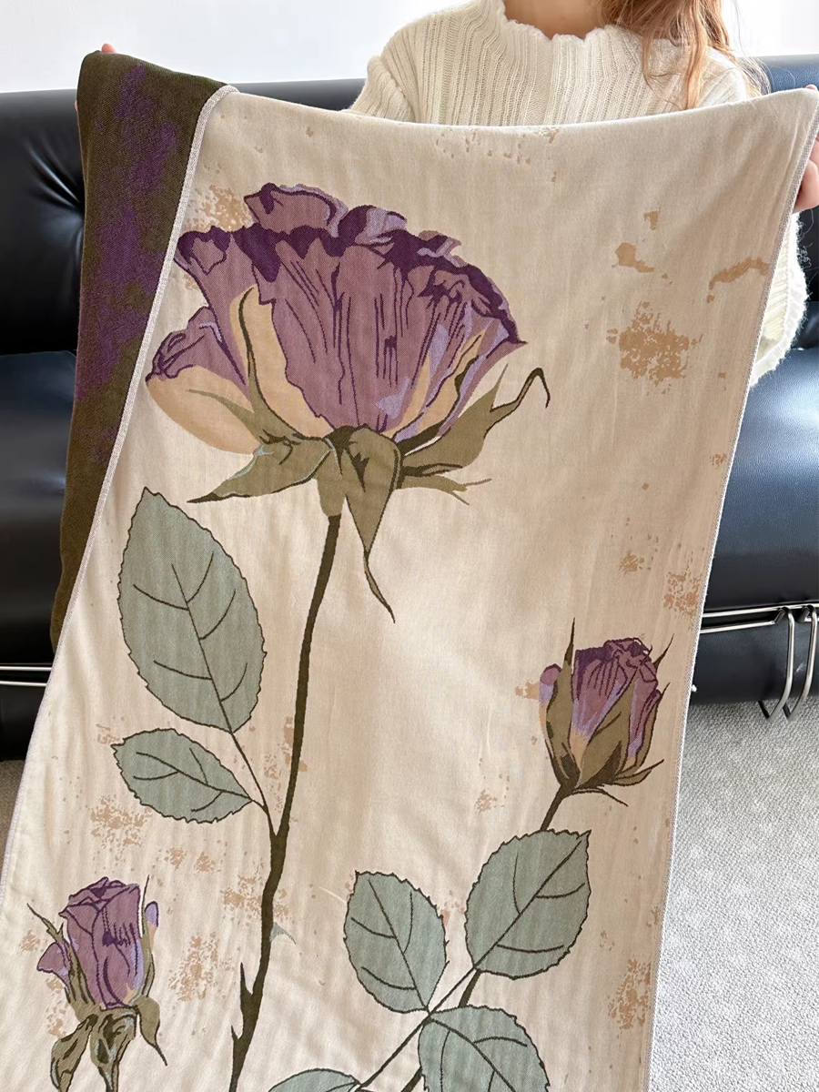 Flower Ultra Soft Gauze Cotton Bath Towel