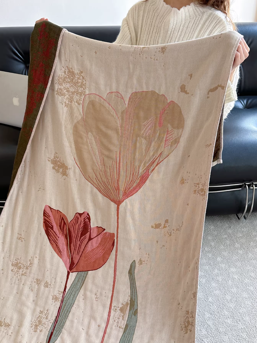 Flower Ultra Soft Gauze Cotton Bath Towel