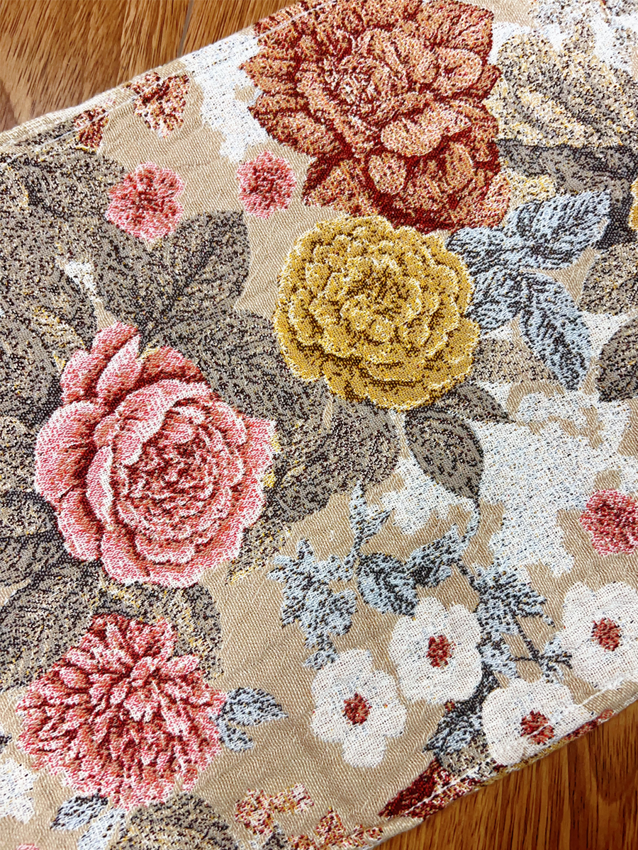 Retro Botanic Flower Jacquard Hemp Face Towel 3-Pcs Set