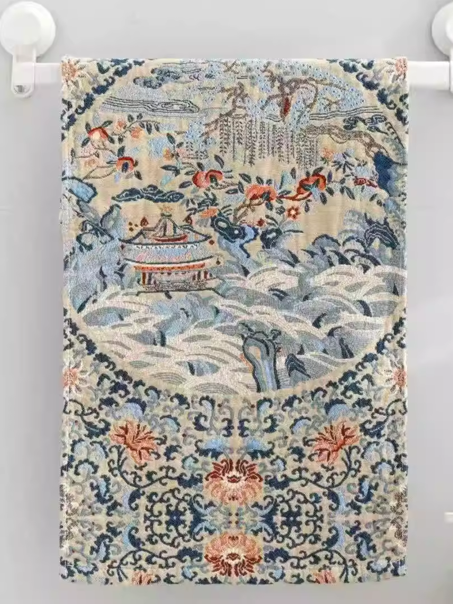 Artsy Ethnic Jacquard Hemp Face Towel 3-Pcs Set