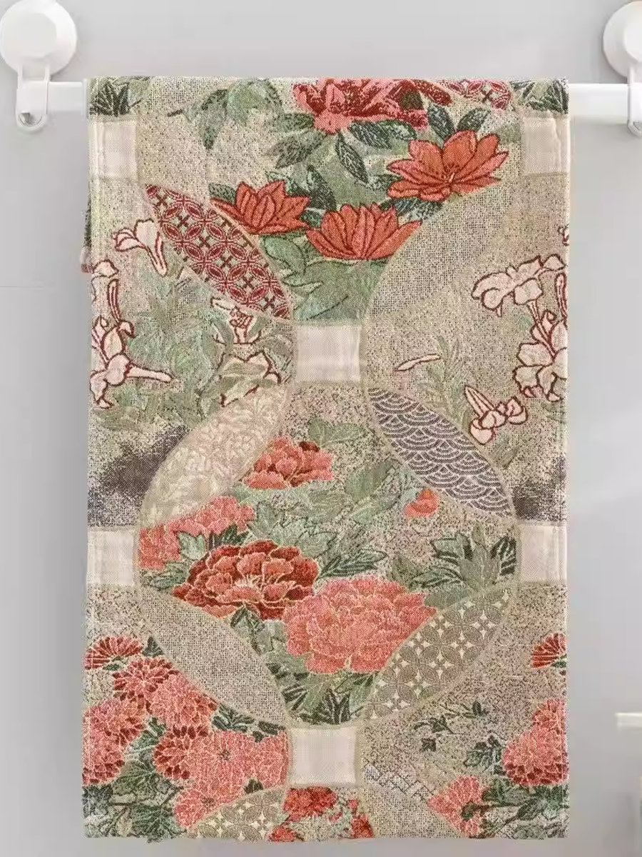 Artsy Ethnic Jacquard Hemp Face Towel 3-Pcs Set