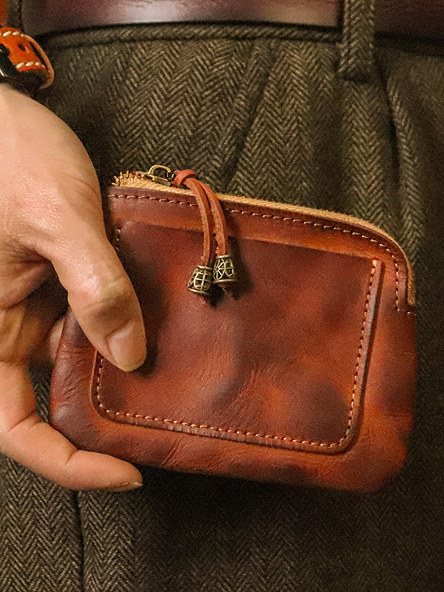 Women Casual Genuine Leather Square Coin Purse