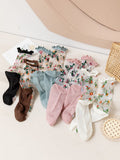 5 Pairs Women Summer Floral Lace Spliced Socks