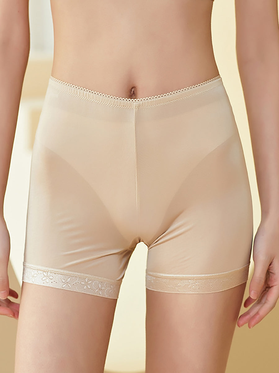 Women Casual Summer Solid Lacework Silk Straight Pants