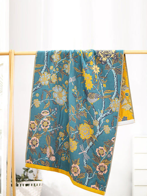 100%Cotton Flower Print Adult Bath Towel