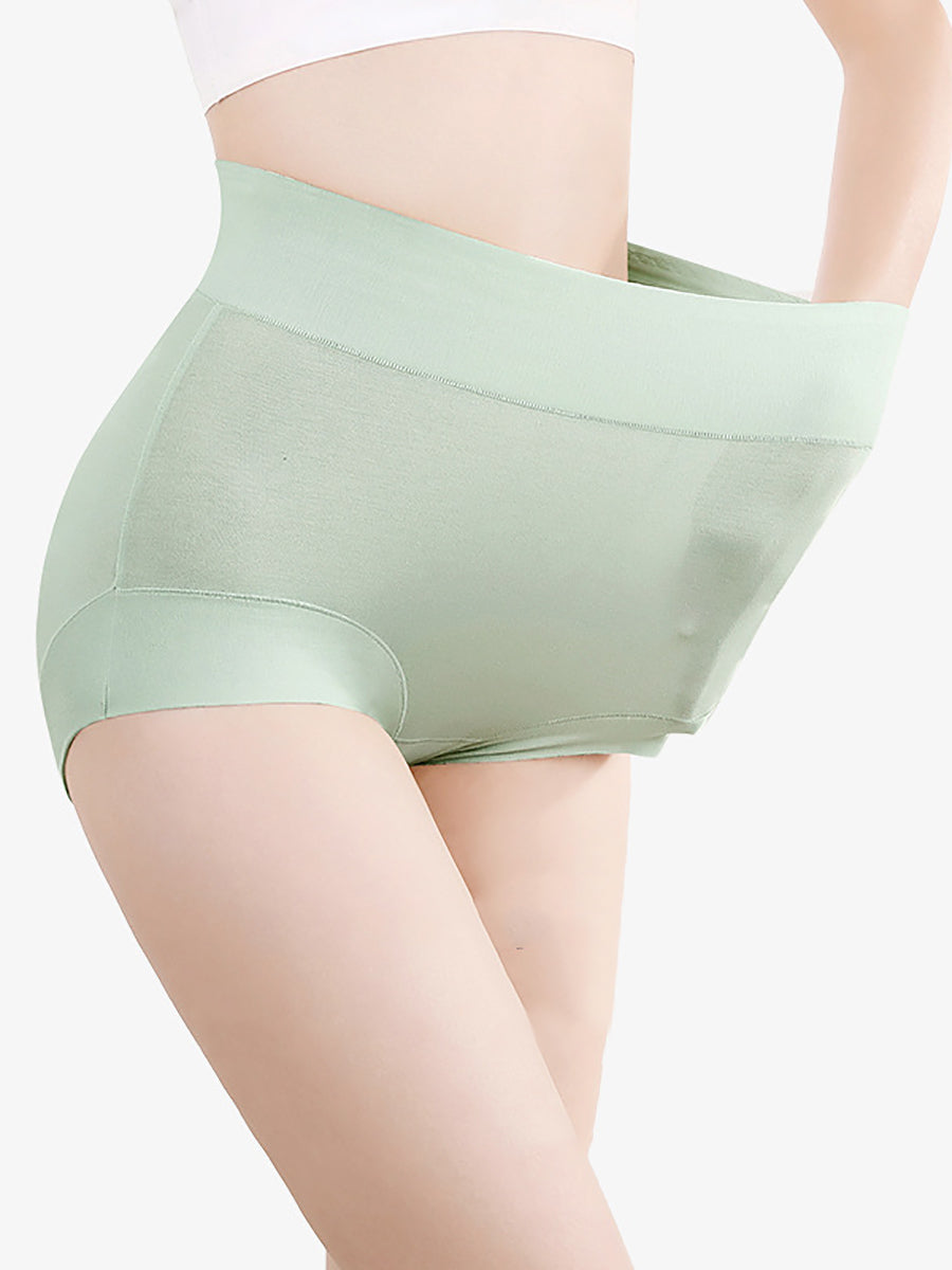 5 Pieces Summer Women Pure Color High Waist Underwear