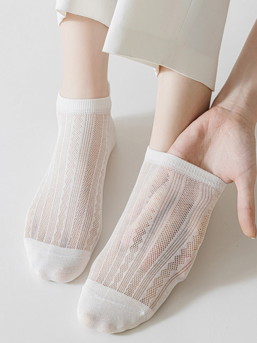 4 Pairs Women Summer Thin Cotton Short Socks