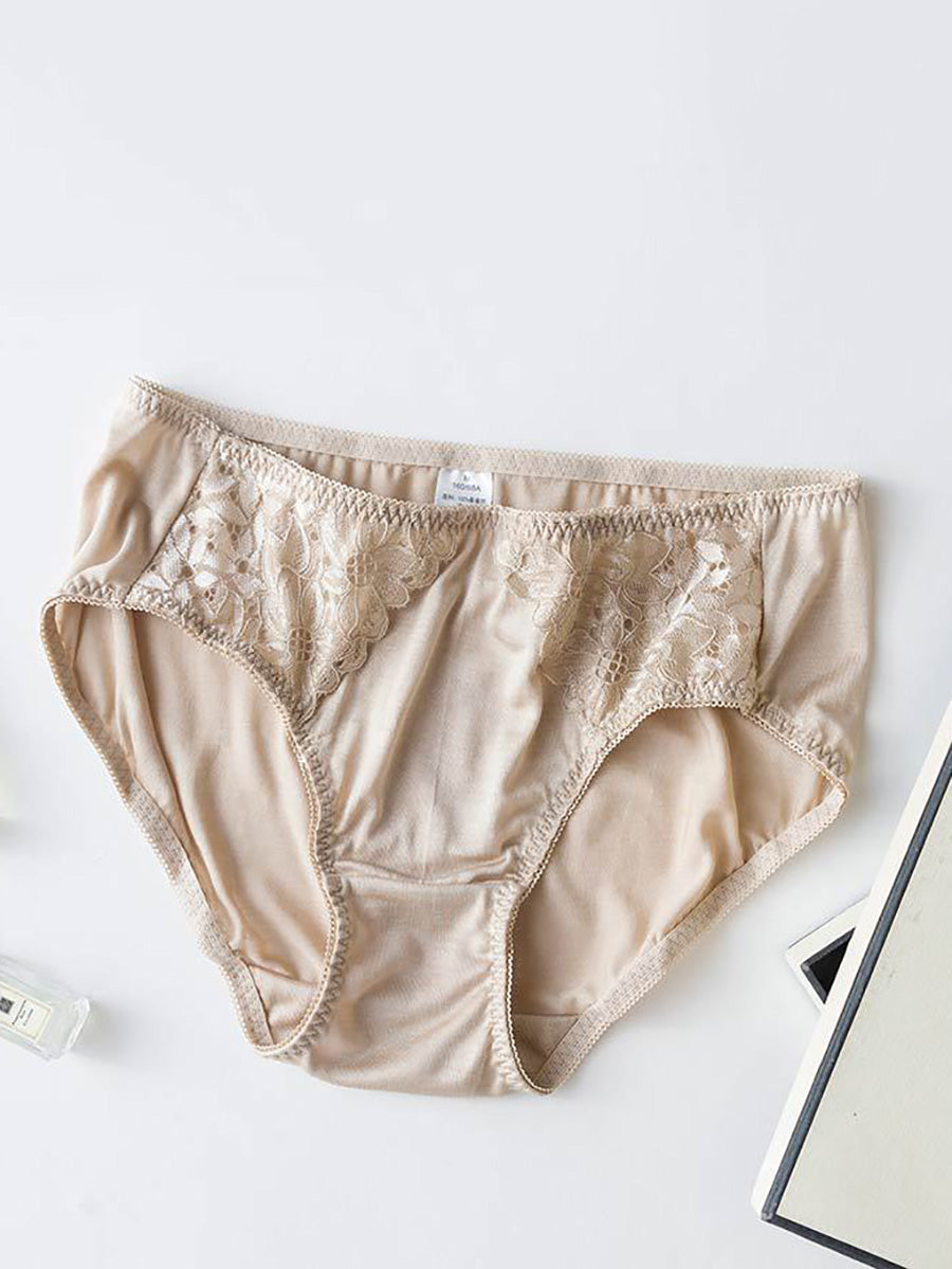 2 Pieces Women Summer Lace Flower Underwear