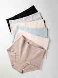 6 Pieces Summer Women Pure Color High Waist Underwear