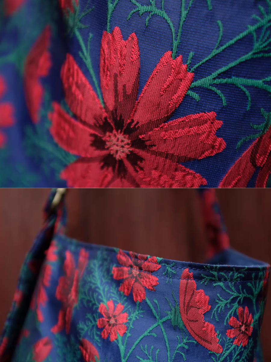 Retro Gelsang Flower Jacquard Large Capacity Shoulder Bag