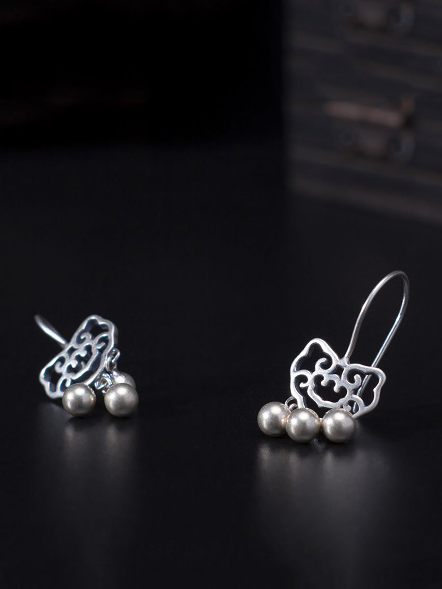 Ethnic Silver Longevity Lock Earrings