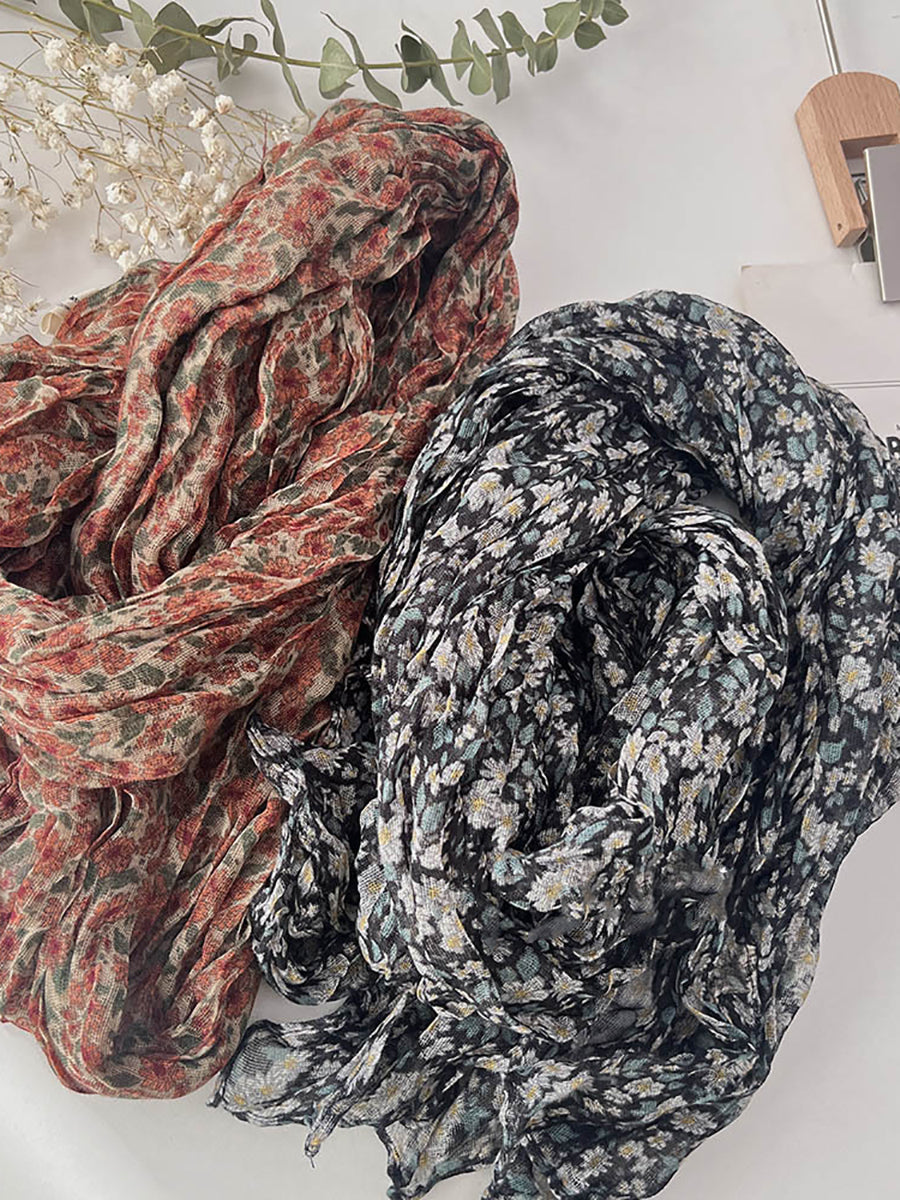 Women Summer Vintage Floral Scarf
