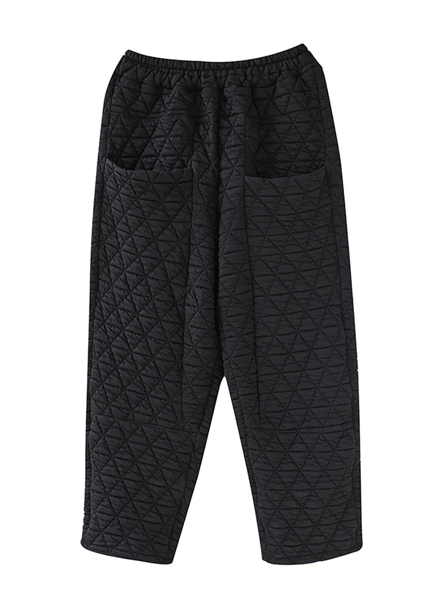 Plus Size Women Winter Solid Padded Harem Pants