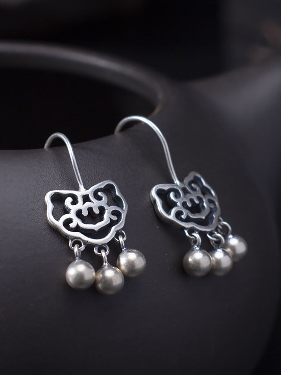 Ethnic Silver Longevity Lock Earrings