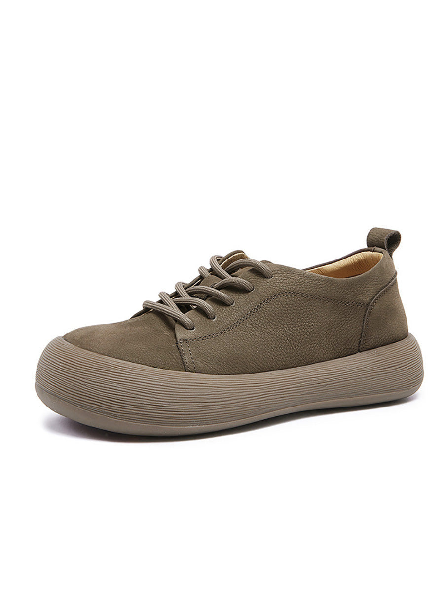 Women Summer Genuine Leather Strap Flat Shoes