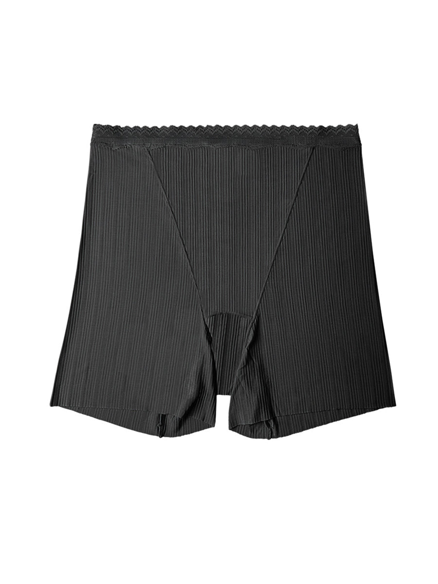 Women Pure Color Lace Waist Safety Bottom Pants