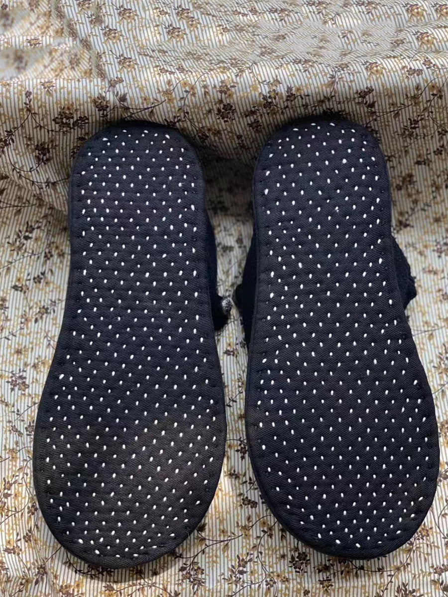 Women Vintage Casual Cloth Embroidery Flat Shoes