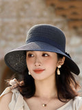 Women Summer Bowknot Straw Weave Sunproof Hat