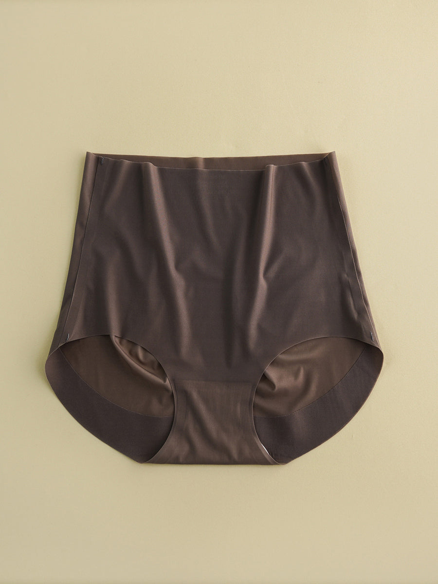 2 Pieces Women Casual Solid Silk High-Waist Breathable Underwear