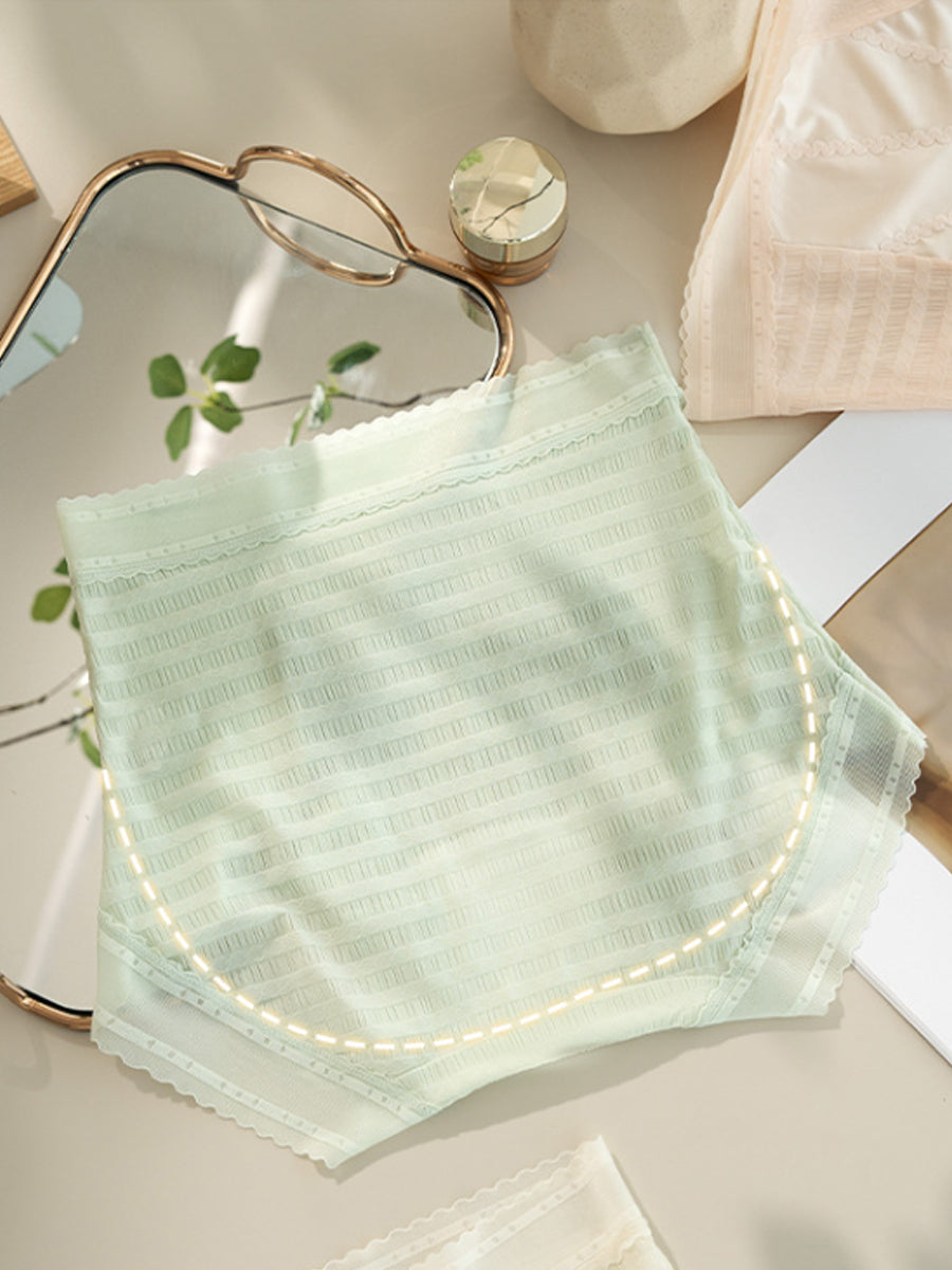 4 Pieces Women Summer Thin High Waist Underwear