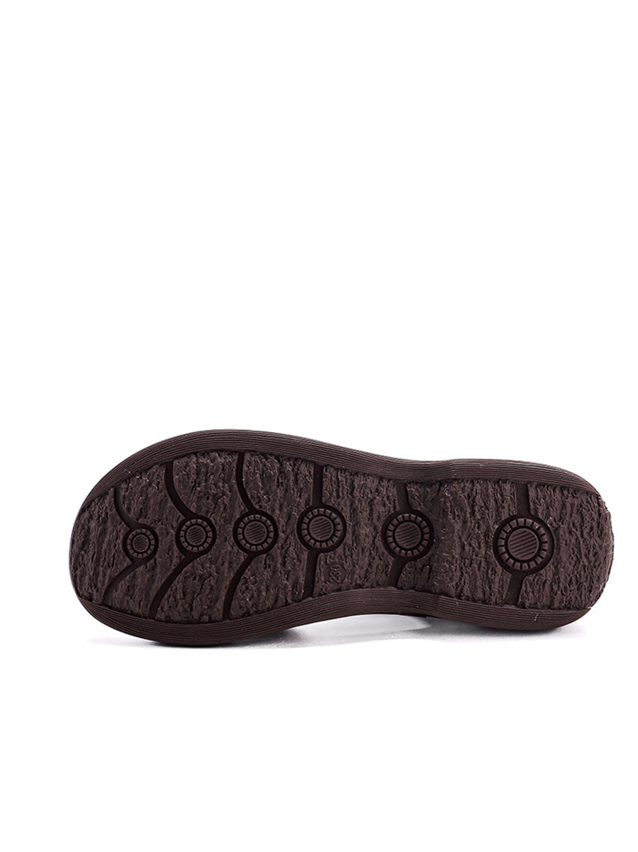 Women Casual Summer Genuine Leather Weave Platfrom Shoes