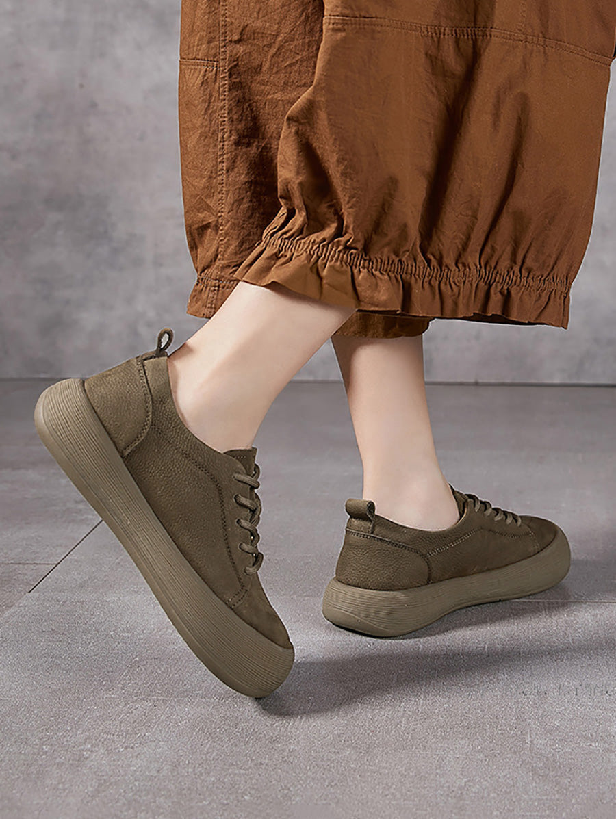 Women Summer Genuine Leather Strap Flat Shoes