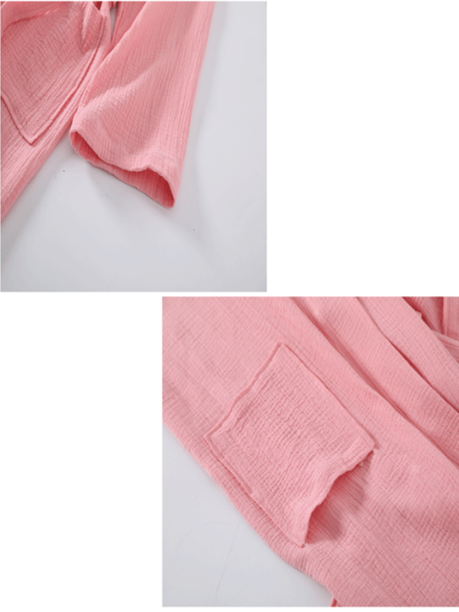 Cotton Double-Layer Crinkle Gauze Robe