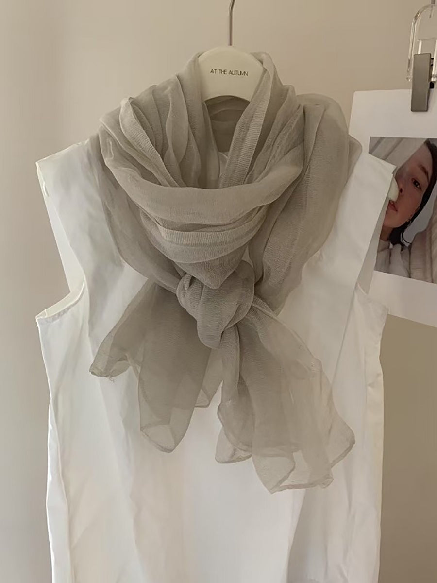 Women Summer Casual Pure Color Shawl Scarf