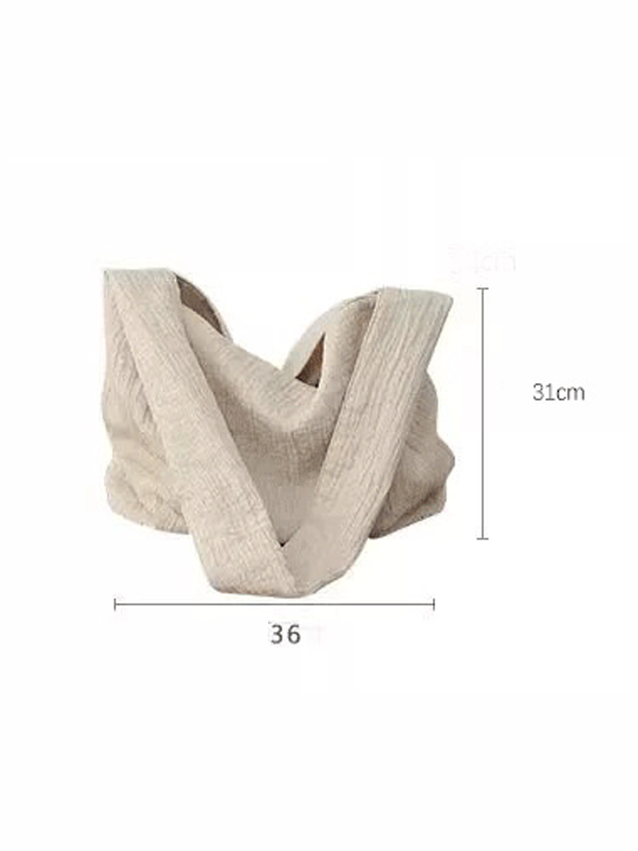 Artistic Crinkled Cotton Large Capacity Shoulder Bag