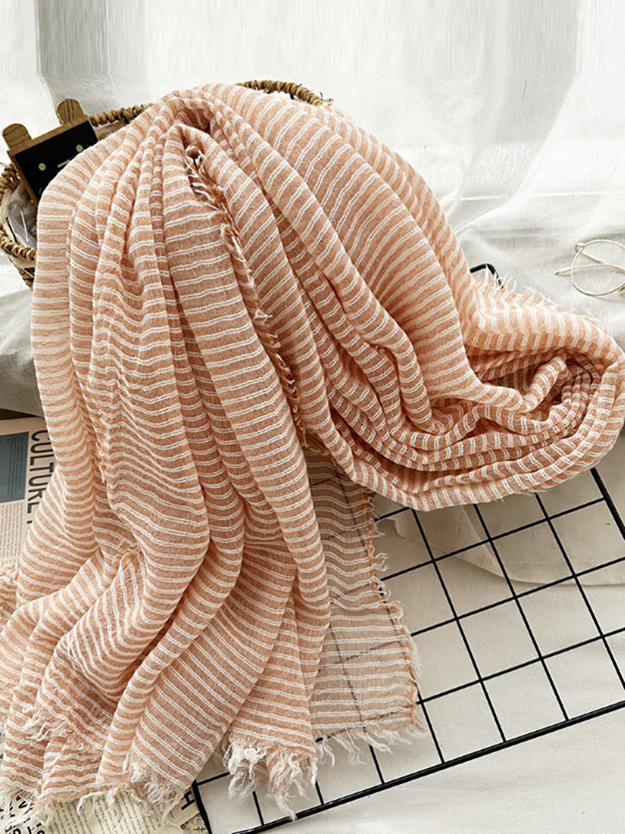 Women Spring Artsy Stripe Shawl Scarf