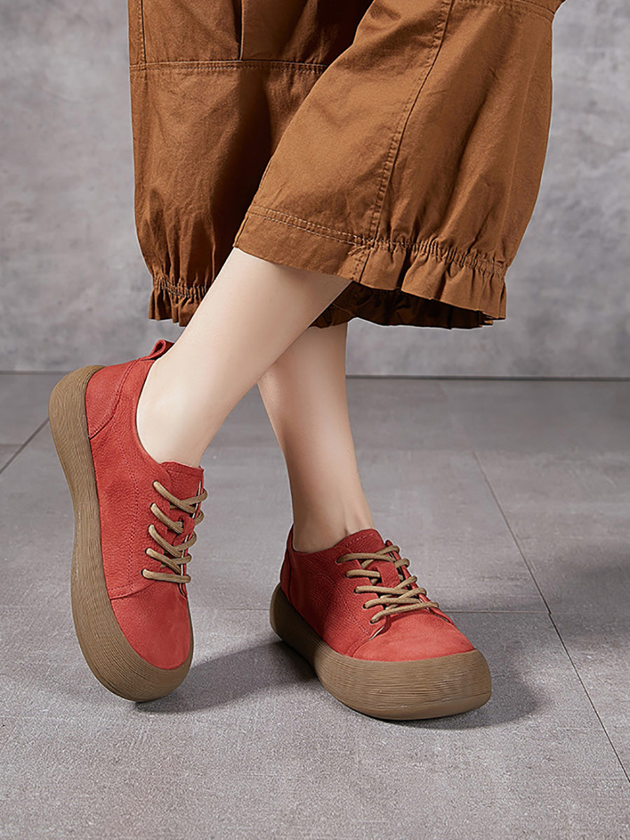 Women Summer Genuine Leather Strap Flat Shoes