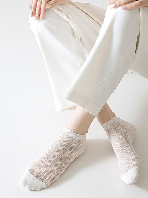 4 Pairs Women Summer Thin Cotton Short Socks