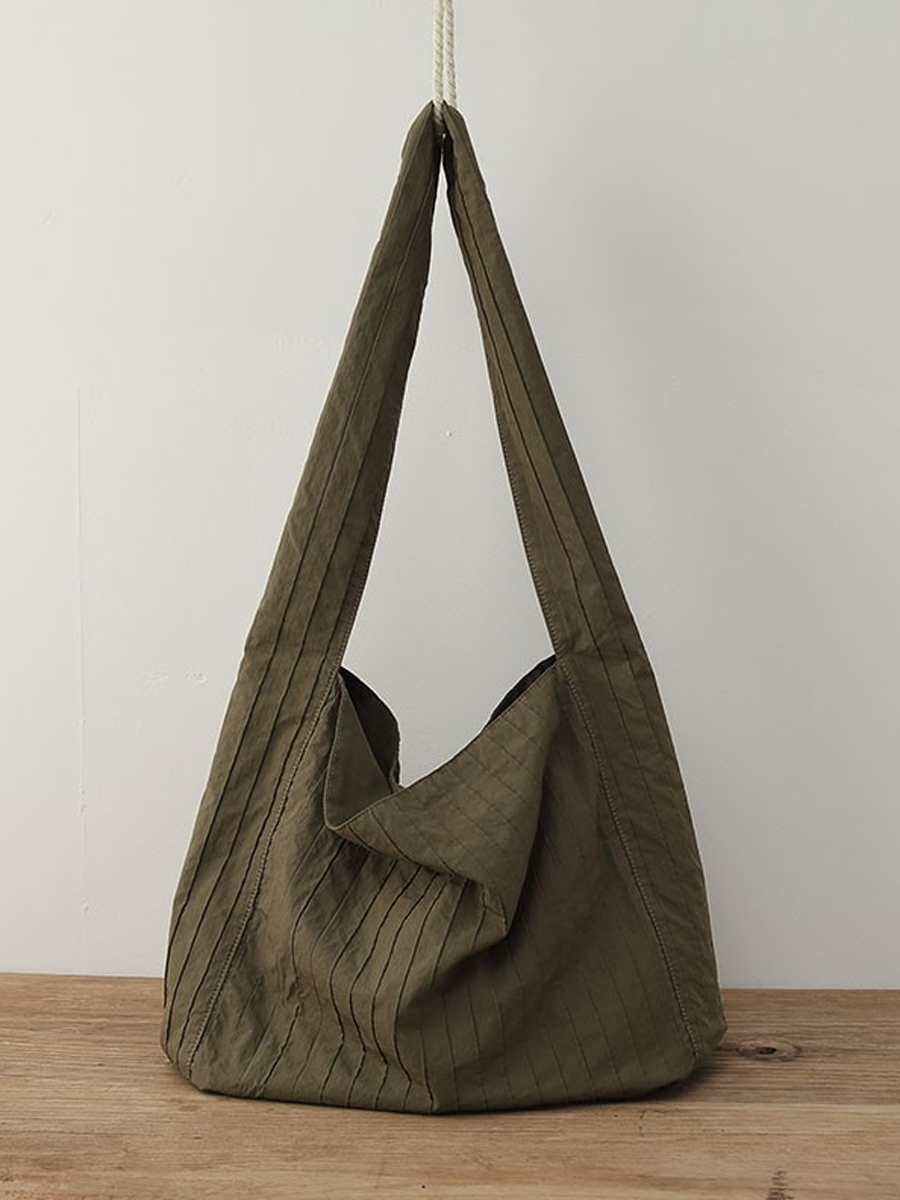 Artistic Crinkled Cotton Large Capacity Shoulder Bag