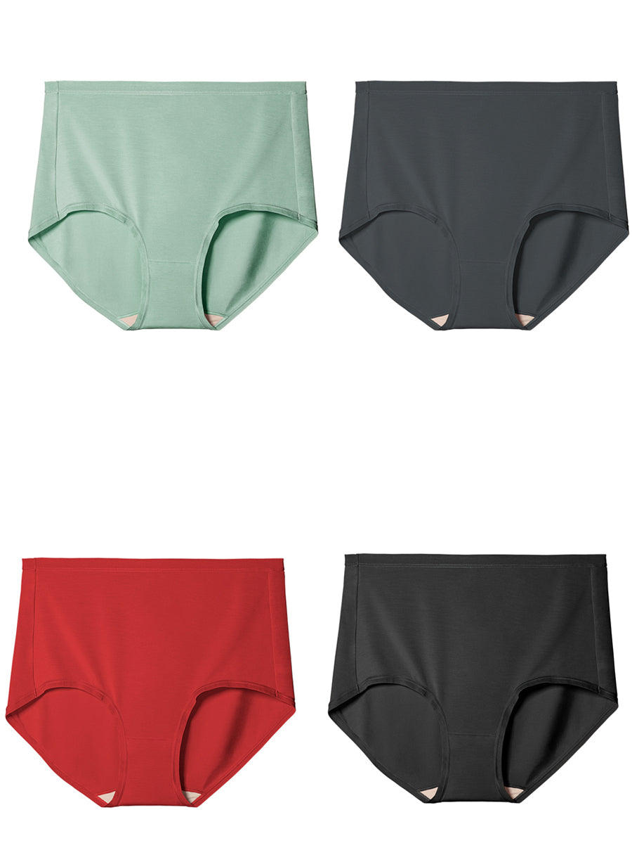 4 Pieces Summer Women Casual High Waist Underwear