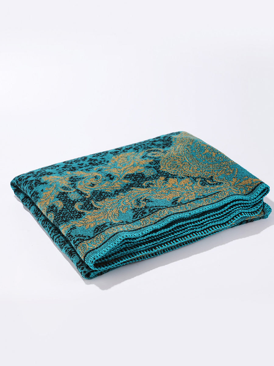 Women Vintage Autumn Print Warm Shawl