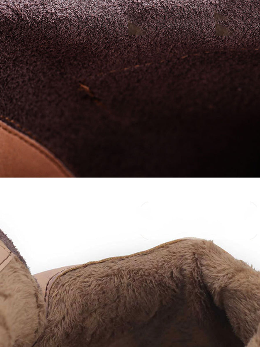 Women Winter Retro Genuine Leather Casual Short Boots