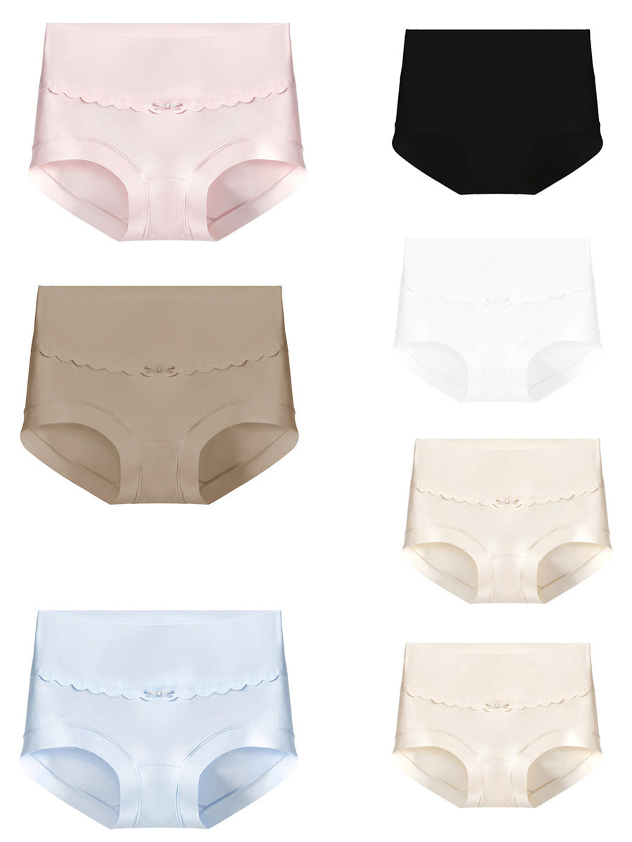 7 Pieces Summer Women Artsy Pure Color Underwear