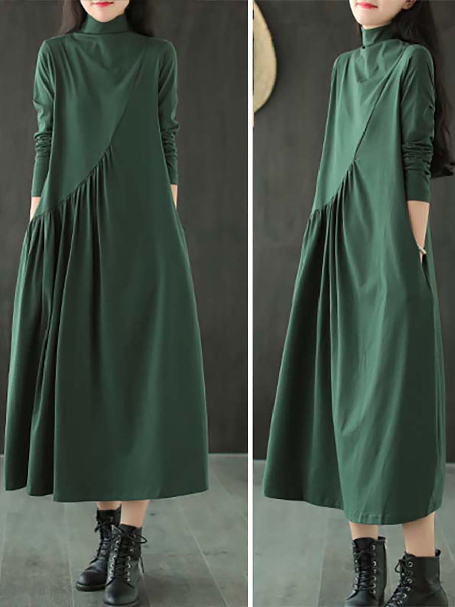 Plus Size Solid Color Sleeveless Pinafore Dress