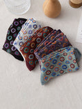 Women Floral Vintage Casual Autumn Winter Socks 5 Pairs