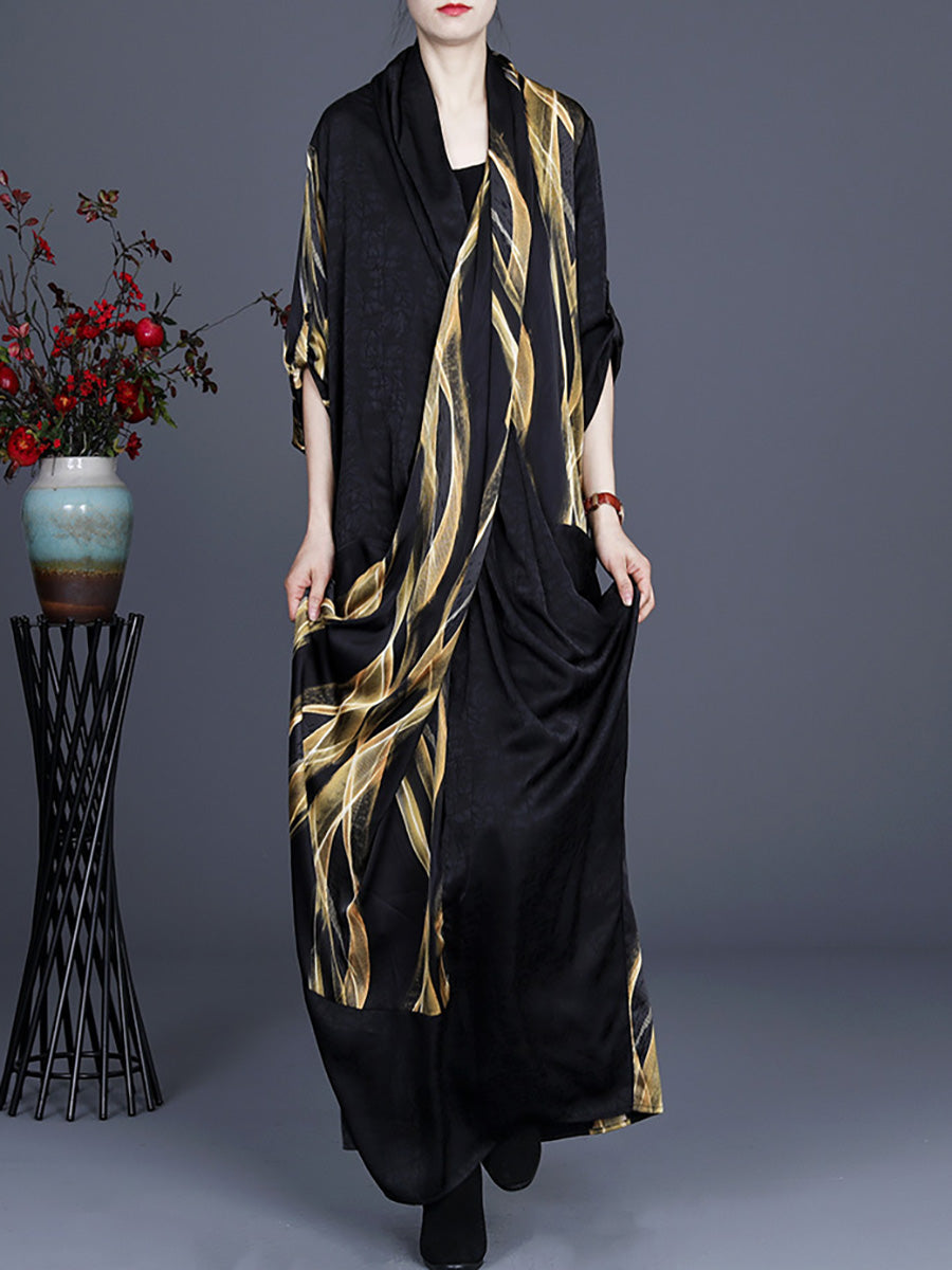Plus Size Irregular Vintage Retro Maxi Dress