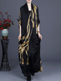 Plus Size Irregular Vintage Retro Maxi Dress