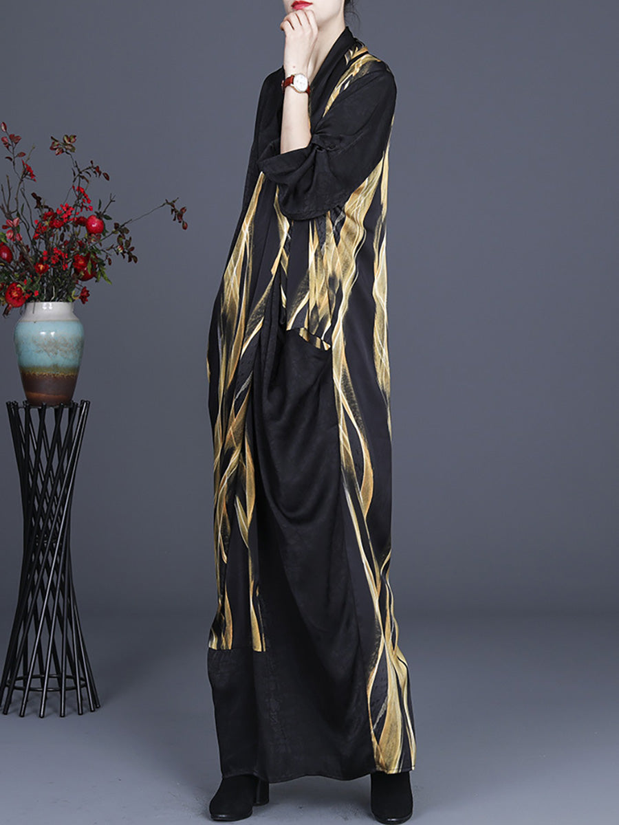Plus Size Irregular Vintage Retro Maxi Dress