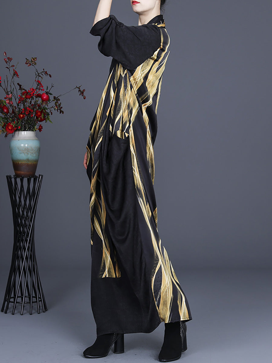 Plus Size Irregular Vintage Retro Maxi Dress