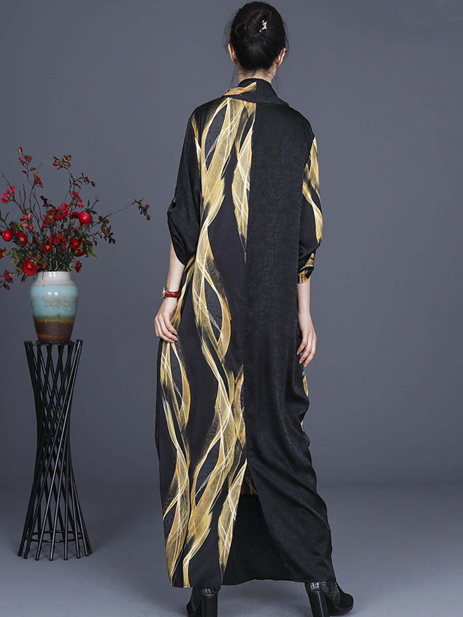 Plus Size Irregular Vintage Retro Maxi Dress