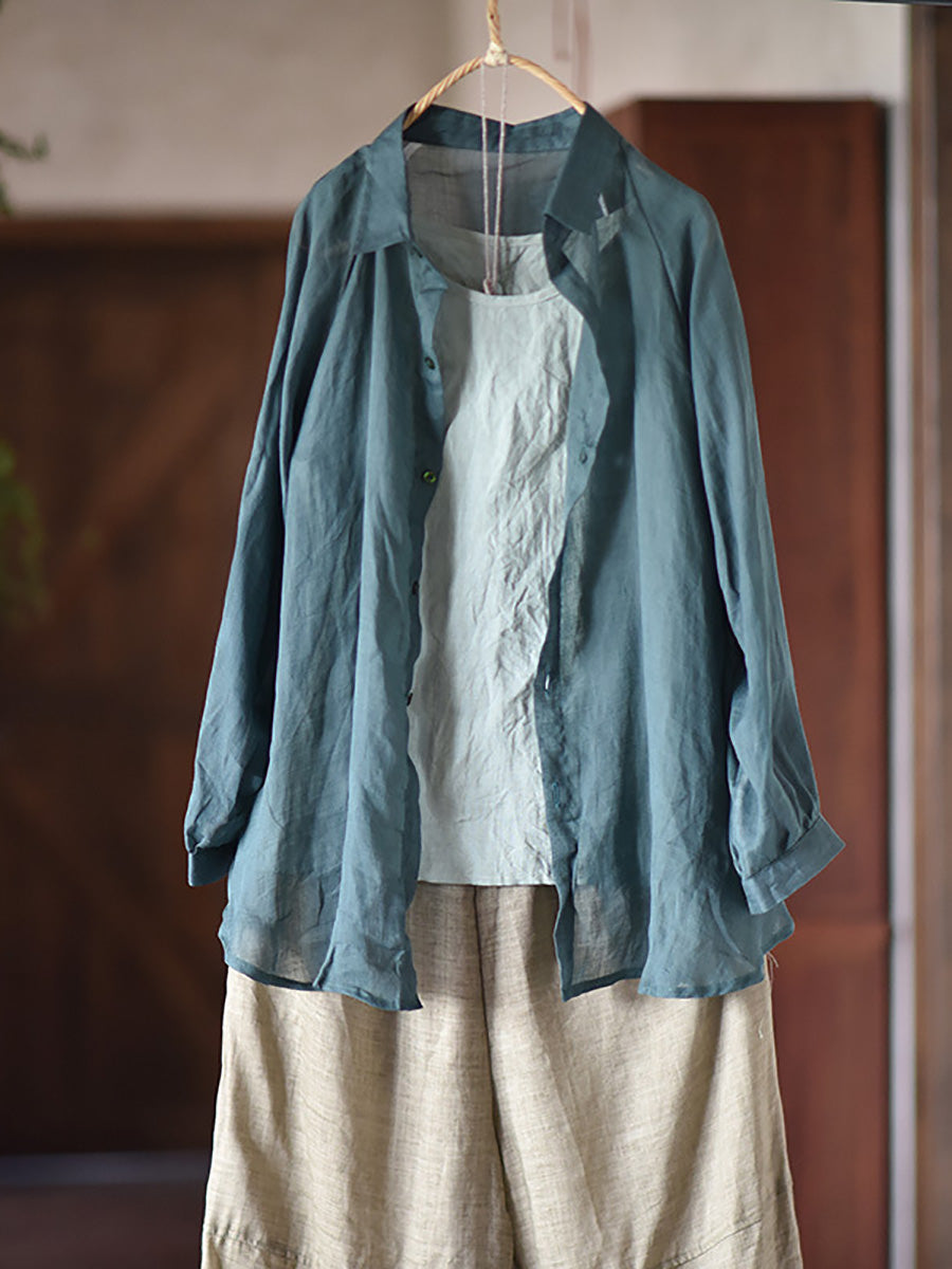 Plus Size Women Summer Casual Solid O-Neck Thin Loose Vest