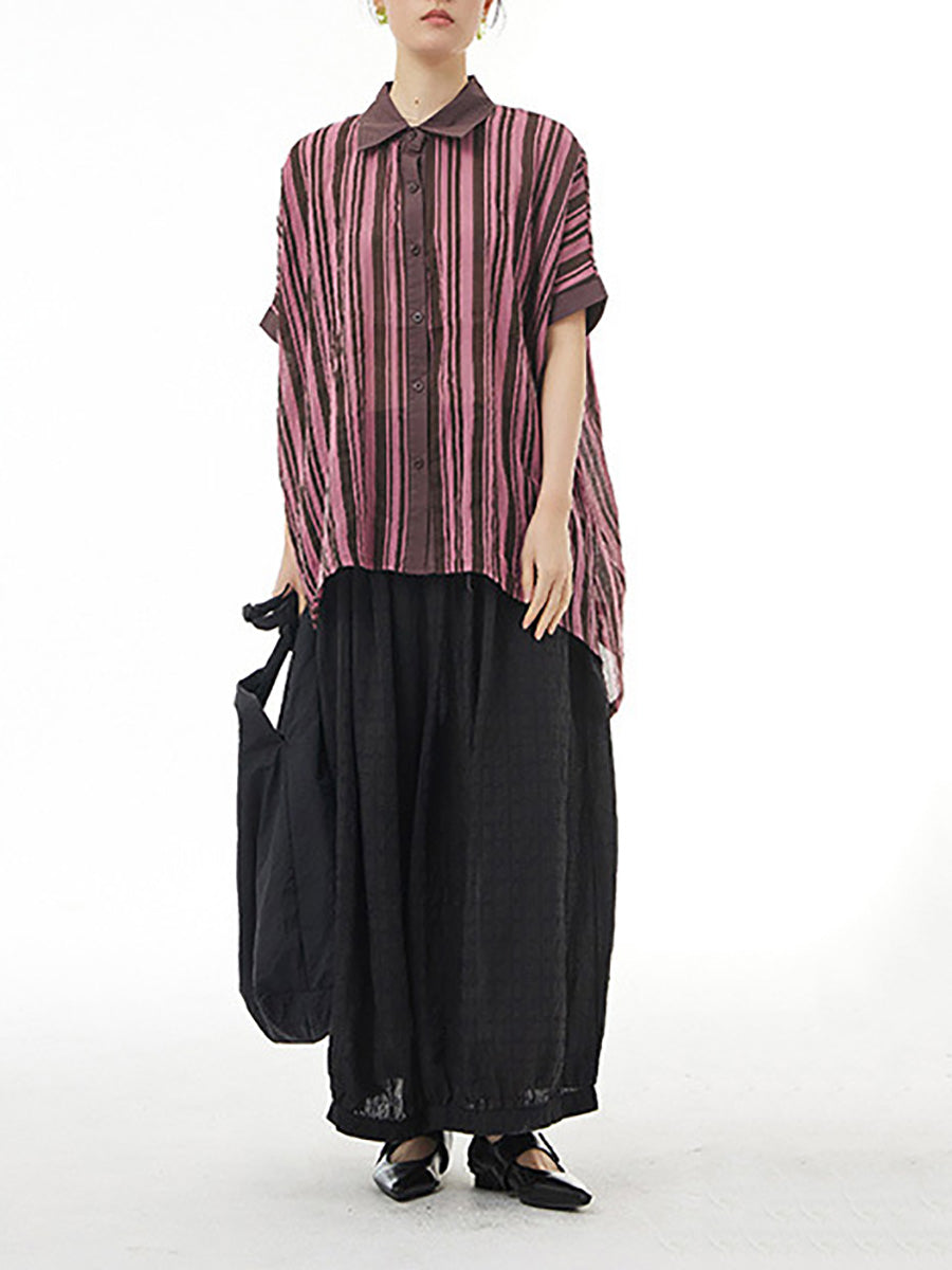 Women Summer Artsy Plaid Loose Thin Harem Pants