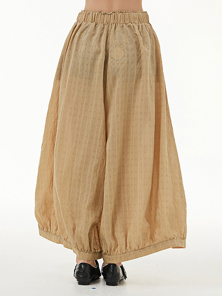 Women Summer Artsy Plaid Loose Thin Harem Pants