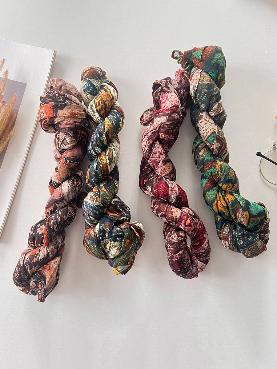 Women Vintage Flower Spliced Shawl Scarf