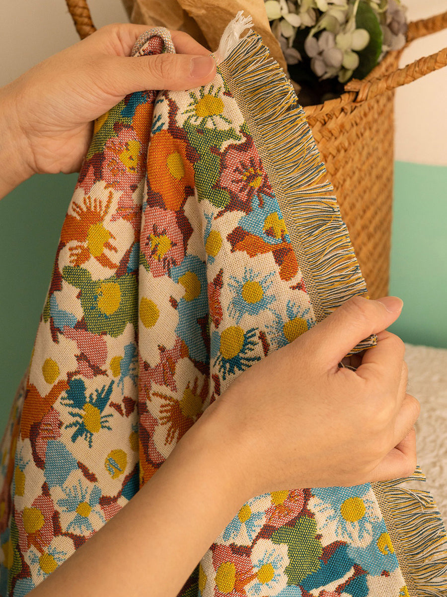 100%Cotton Flower Adult Tassel  Bath Towel